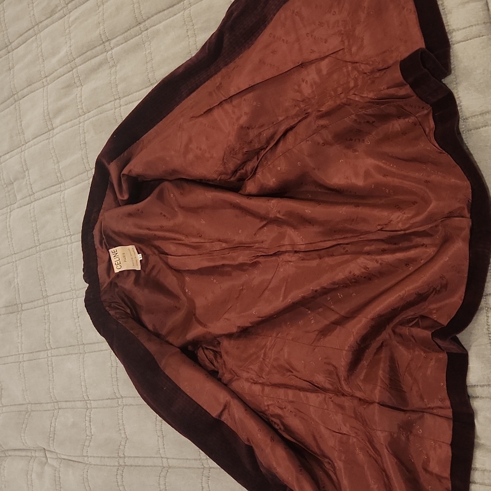 Stunning Celine Deep Burgundy Corduroy Blazer Size 42 - Picture 5 of 9
